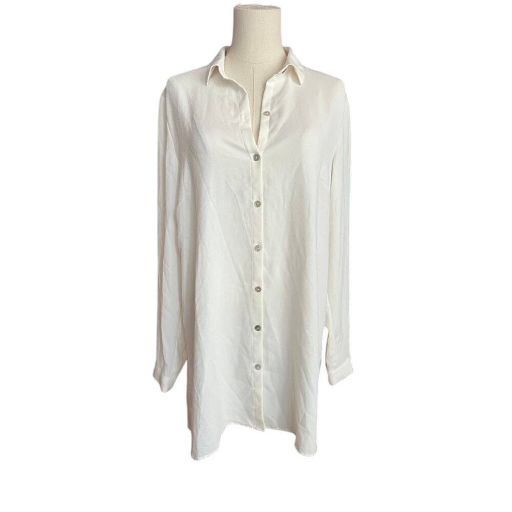 J Jill Dressy Button Up with Pleats in‎ the Back and Slits